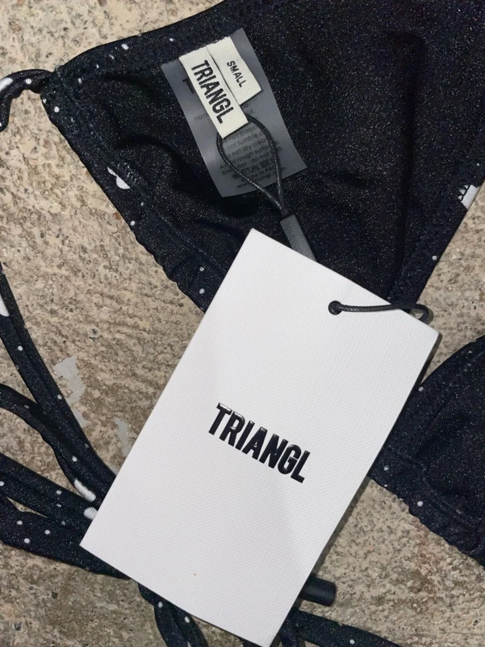 triangl swimwear Black Heart Print Triangle Bikini top and bottoms - Picture 4 of 12